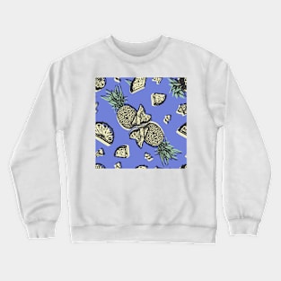 Yellow pineapple on violet Crewneck Sweatshirt